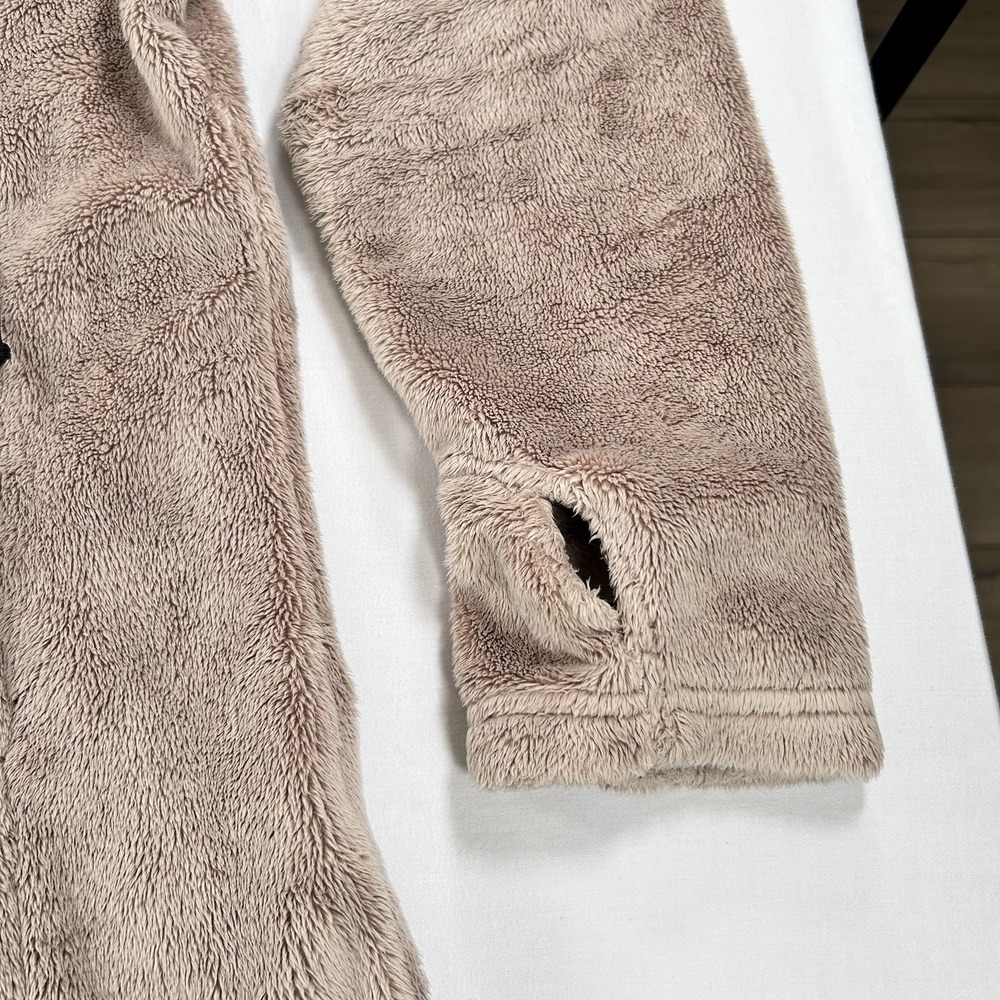 North Face Jacket Osito XL Fleece Sandy Brown Womens Thumb holes Asymmetrical - Picture 3 of 14